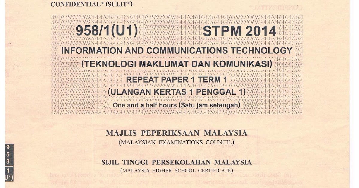 Skema Jawapan Stpm Ict 2017 malakuio