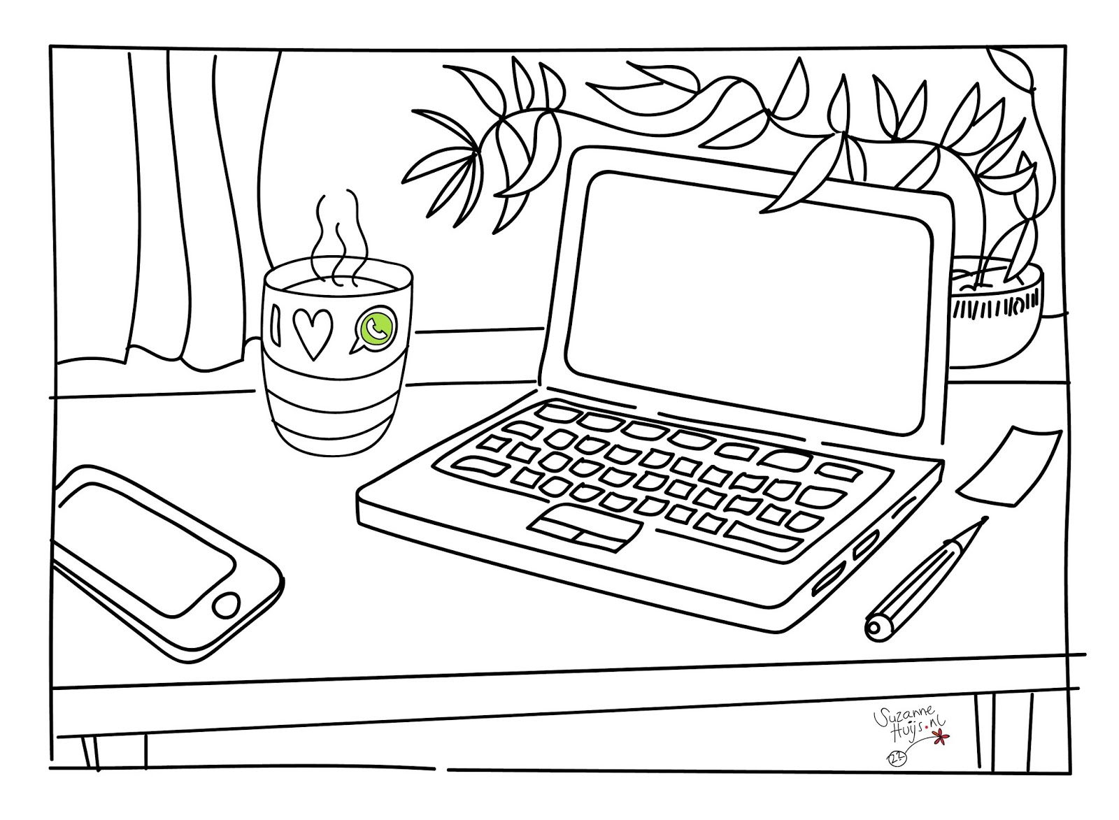 Kleurplaat Computer Inkleuren Kleurplaten 2022