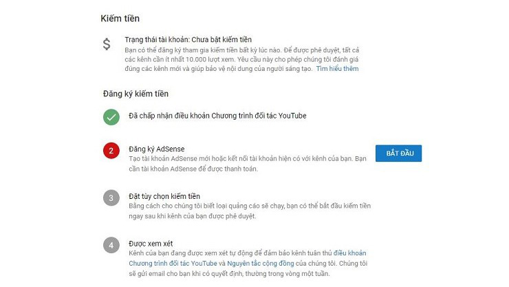 Hướng dẫn đăng ký kiếm tiền cho kênh YouTube