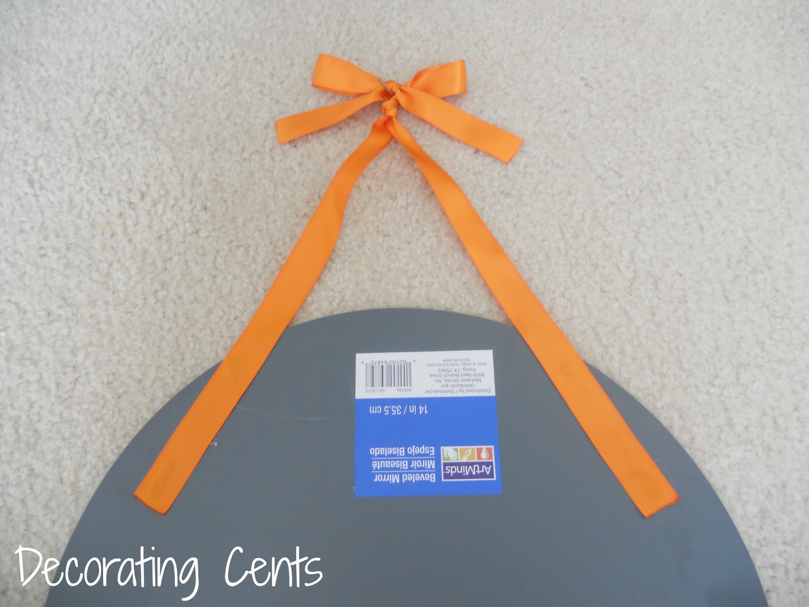 Hanging A Mirror With Ribbon