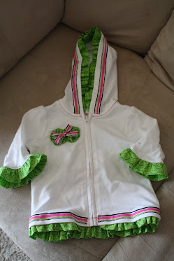 green frilly hoodie