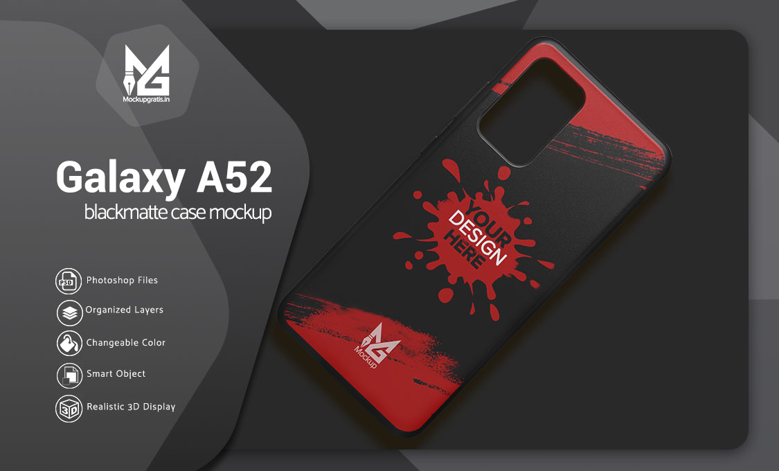 Mockup Blackmatte Case Samsung Galaxy A52