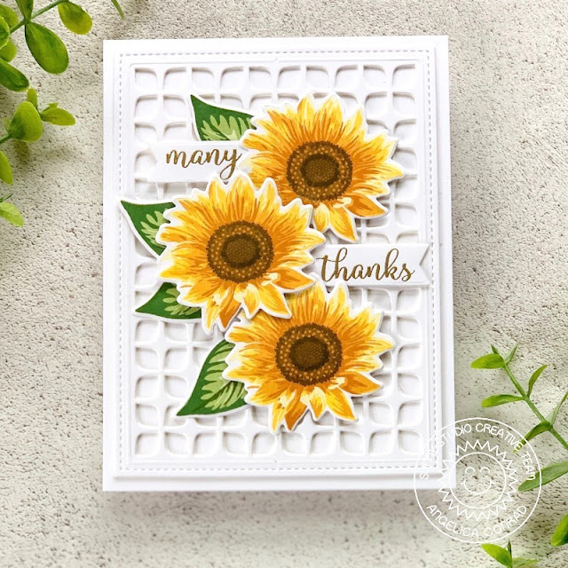 Sunny Studio Stamps: Sunflower Fields Frilly Frames Fancy Frames Thank You Cards by Angelica Conrad Sunny Studio Stamps: Sunflower Fields Frilly Frames Fancy Frames Thank You Cards by Angelica Conrad