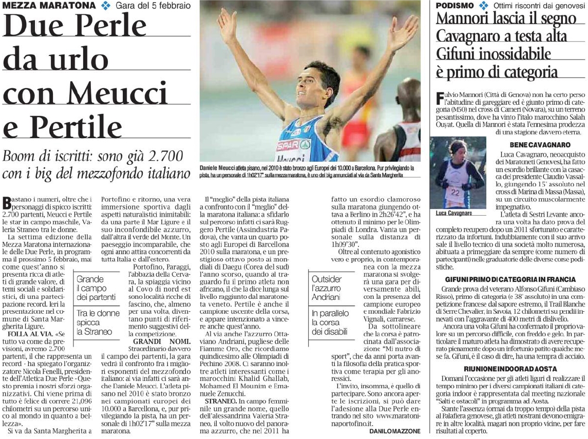 Genova di corsa Corriere Mercantile Maratonina di Portofino