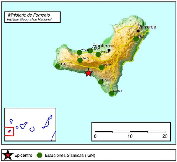 primer terremoto de 2019 en El Hierro, Canarias