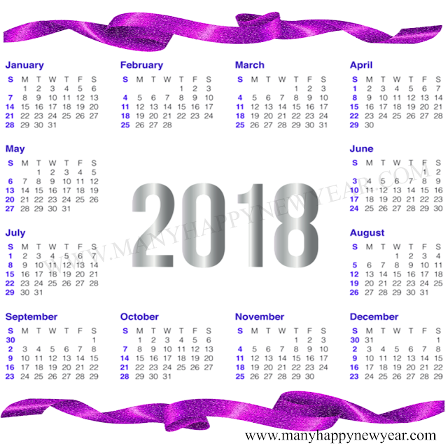 New Year 2018 Calendar