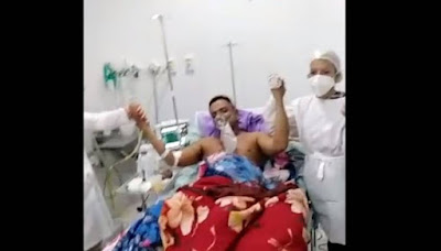 Ainda sem saber que perdeu a esposa, engenheiro grava vídeo para mostrar que está vencendo a Covid 19 - VEJA O VÍDEO