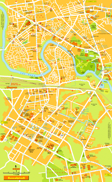 Mapa da cidade de Rawalpindi – Paquistão