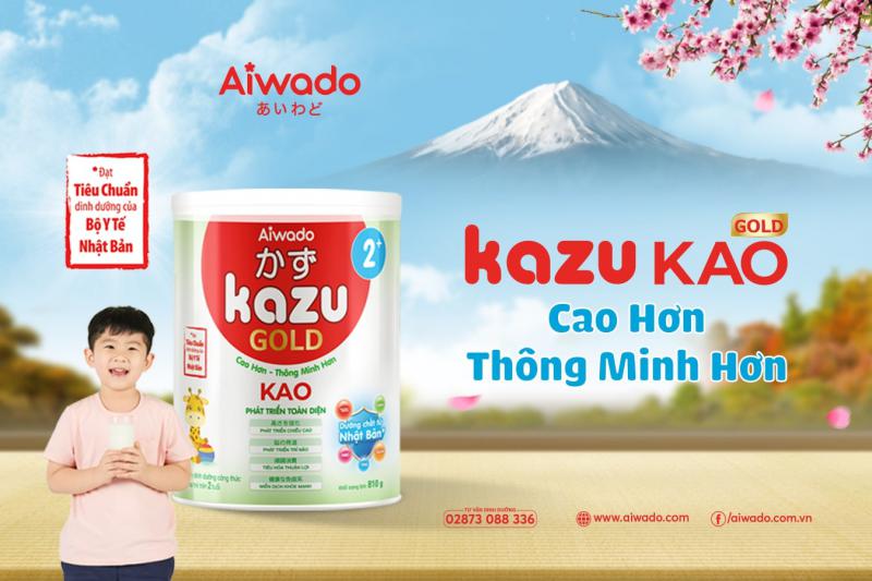 [AIWADO] Sữa Bột Kazu Kao Gold 2+ 350g (Từ 24 Tháng Trở Lên)