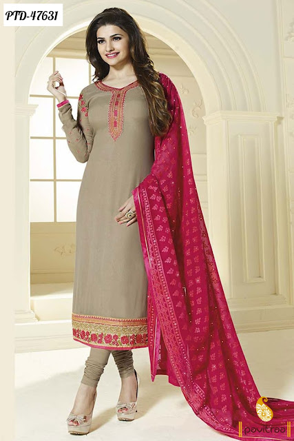 Prachi Desai special beige georgette bollywood salwar suit online shopping with discount sale and deals at pavitraa.in