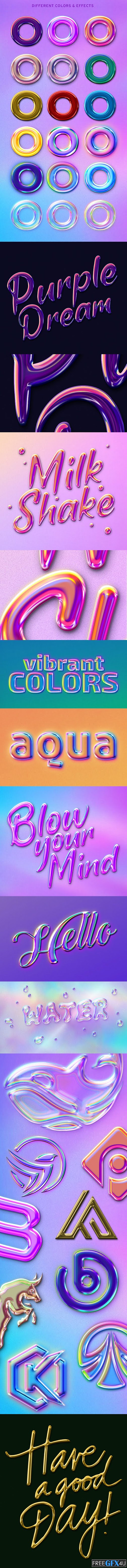 Glossy Holographic Text & Logo Effects Collection Glossy Holographic Text & Logo Effects