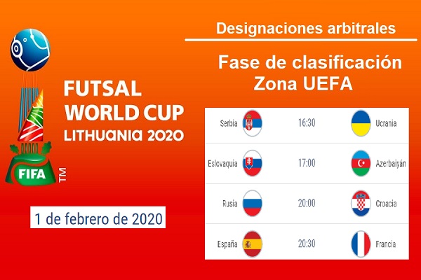 Copa Mundial de Fútbol Sala de la FIFA Lituania 2020 Árbitros