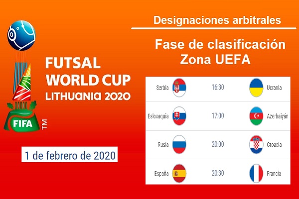 Copa Mundial de Fútbol Sala de la FIFA Lituania 2020: Árbitros designados - Noticias y Reglamentos para Árbitros de