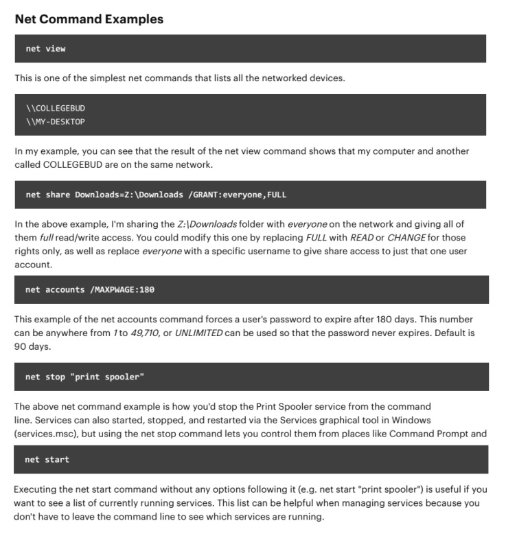NETWORKING COMMANDS FOR WINDOWS ADMINISTRATION