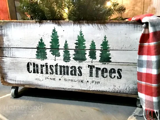 Stenciled Antique Tree Crate