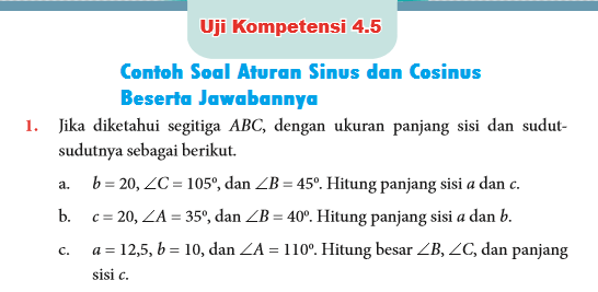 Contoh Soal Aturan Sinus Dan Cosinus Beserta Jawabannya Undang Faiz