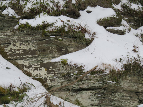 snow and rocks at Upper Enfield Glen