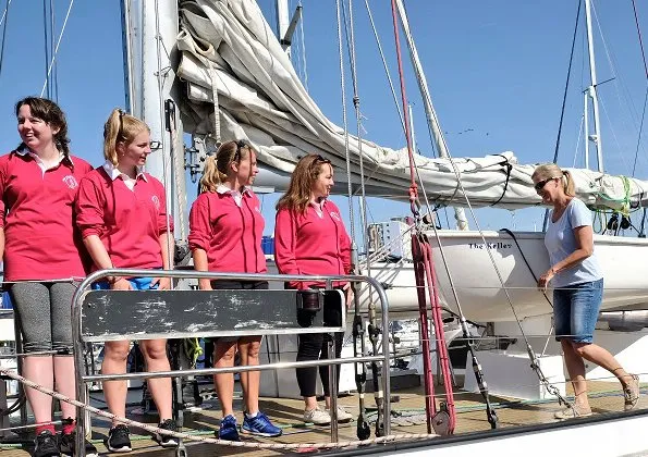 Sophie, Countess of Wessex and Lady Louise visited The Association of Sail Training Organisations at Haslar Marina in Gosport, Hampshire