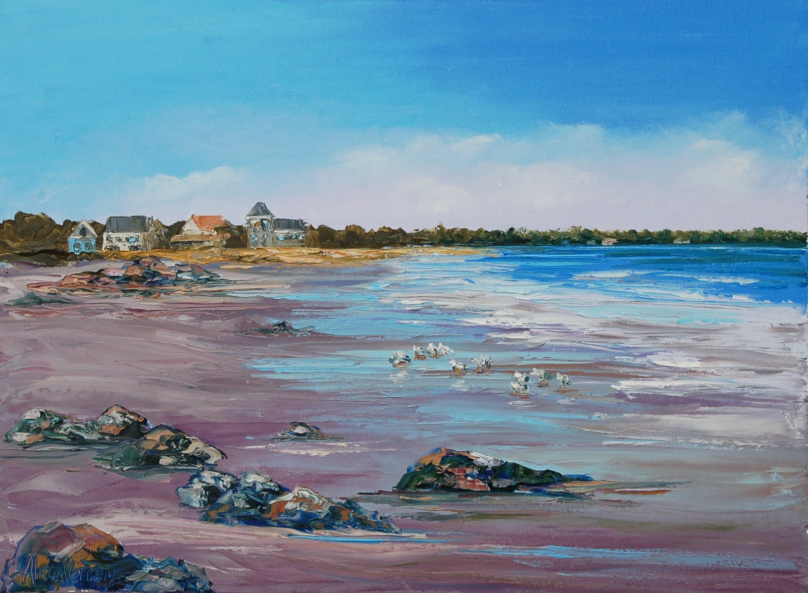 alison vernon: Coastal Beach by Alison Vernon