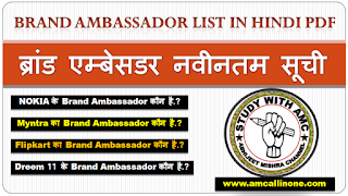 Brand Ambassador List 2021 In Hindi