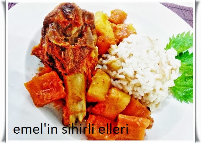 OĞLAK İNCİK KEBABI �HAVUÇ &amp; PATATESLİ (goad�s shank thick tomato sauce