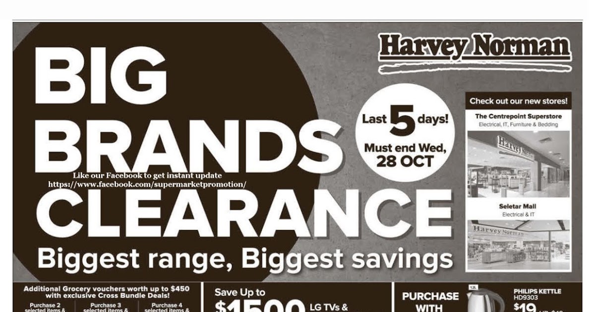 Harvey Norman Big Brands Clearance Sale 24 28 October 2020