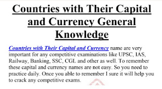 Country Capital Currency