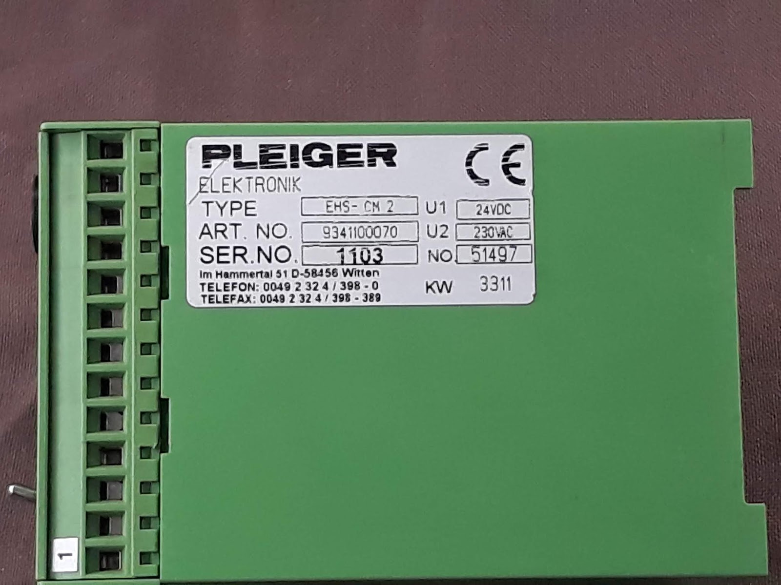 PLEIGER EHSCM 2 CONTROL MODULE 9341100070