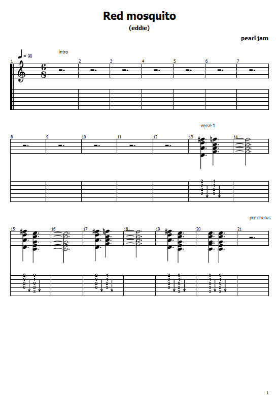 Red Mosquito Tabs Pearl Jam - How To Play Red Mosquito Pearl Jam On Guitar Tabs & Sheet Online
