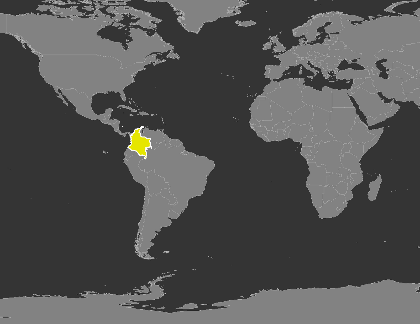 Colombia In World Map Colombia In World Map