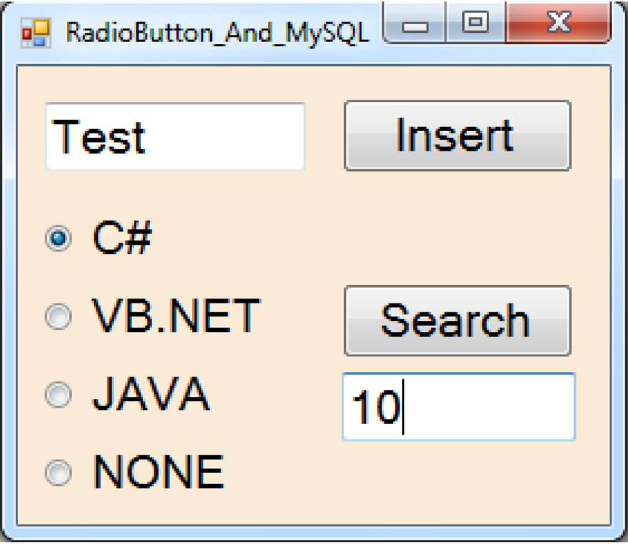 C Using RadioButton With MySQL Bahasa Pemrogaman