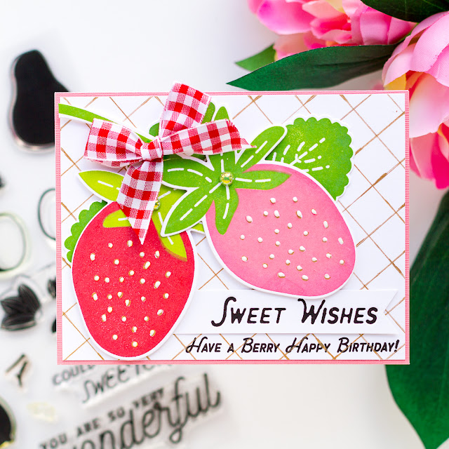 Berry Patch, Dashing Outline Fonts, Fruity, Flowering Petals, Fruity Friendship, Summer, Cards,Pigment Craft Co, Card Making, Stamping, Die Cutting, handmade card, ilovedoingallthingscrafty, Stamps, how to,