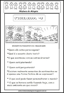 Tirinha Tirinha sobre meio ambiente
