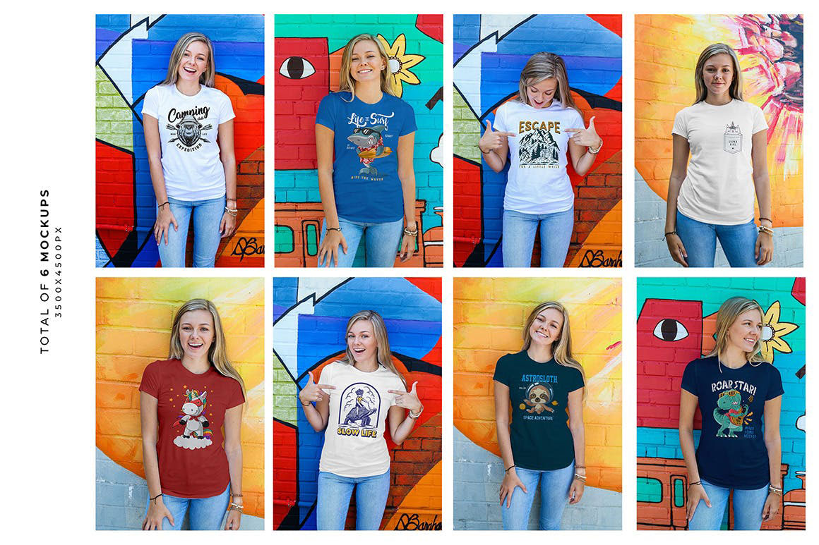 Women Urban T-Shirt Mockups Free 5 Women Urban T Shirt Mockupsj