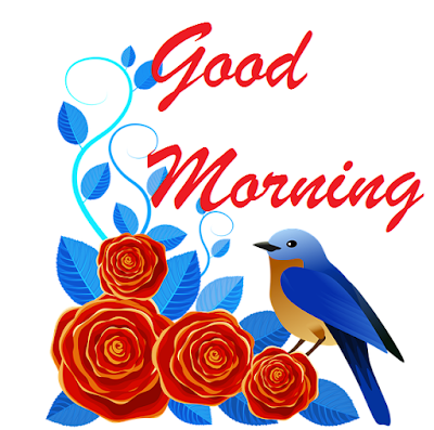 Beautiful good morning bird and flowers image