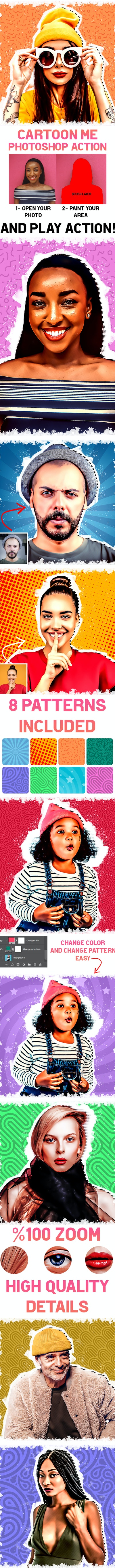 GraphicRiver Cartoon Me Photoshop Action 30595240 2 Cartoon%2BMe