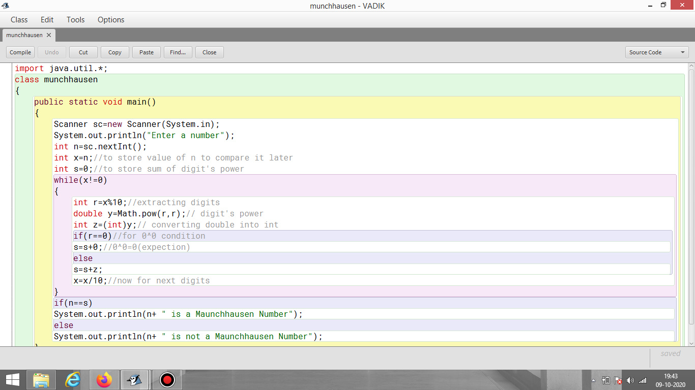 Make it Clear: MUNCHHAUSEN NUMBER