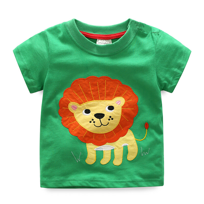 Fine Cute Animal Pattern Boys Toddler Kids Short Sleeve Cotton T-Shirt