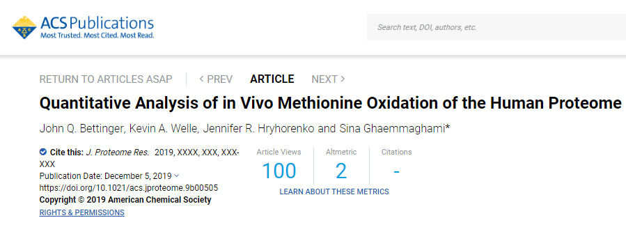 News In Proteomics Research Determine If Your Methionine Oxidation Is From Biology Or An Artifact