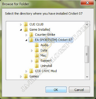 Directory where Cricket 07 Game and Patch Installed