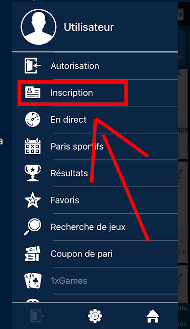 cliquez sur le bouton "INSCRIPTION"