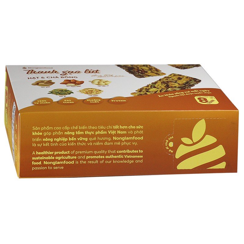 [COMBO FREESHIP & QUÀ] 4 Hộp Thanh Gạo Lứt Hạt & Chà Bông Nông Lâm Food