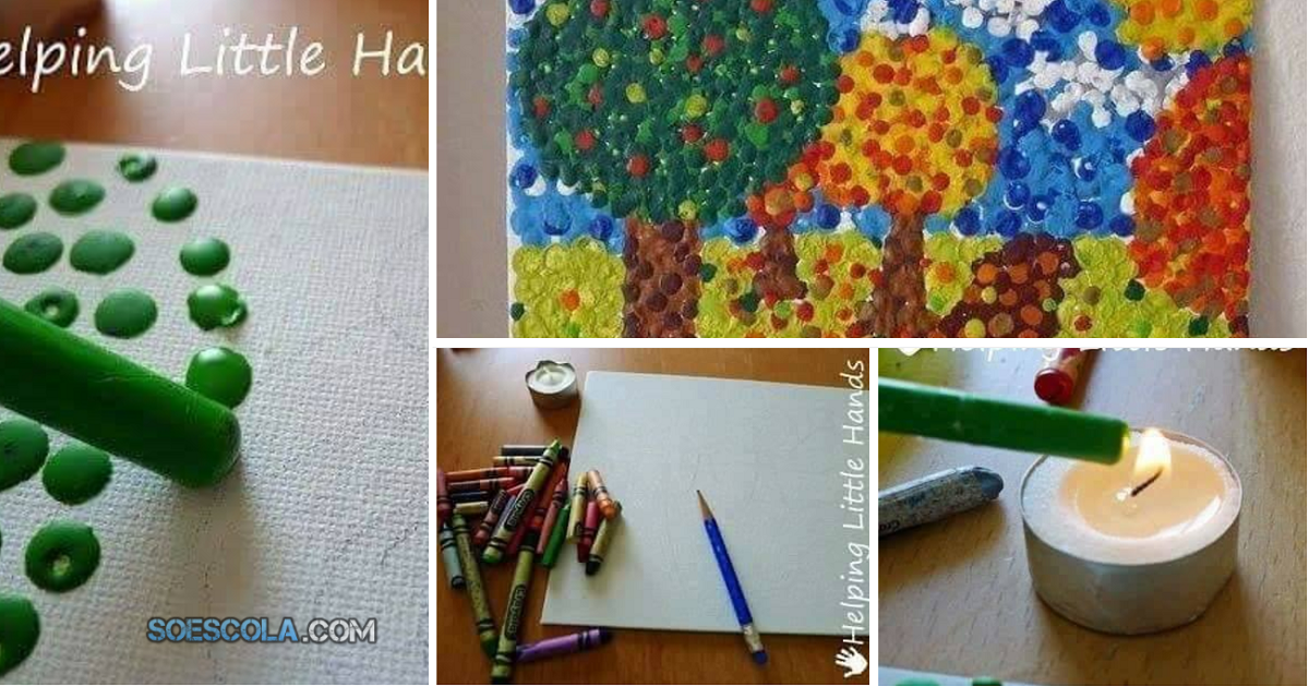 Fazendo arte com giz de cera derretido — SÓ ESCOLA