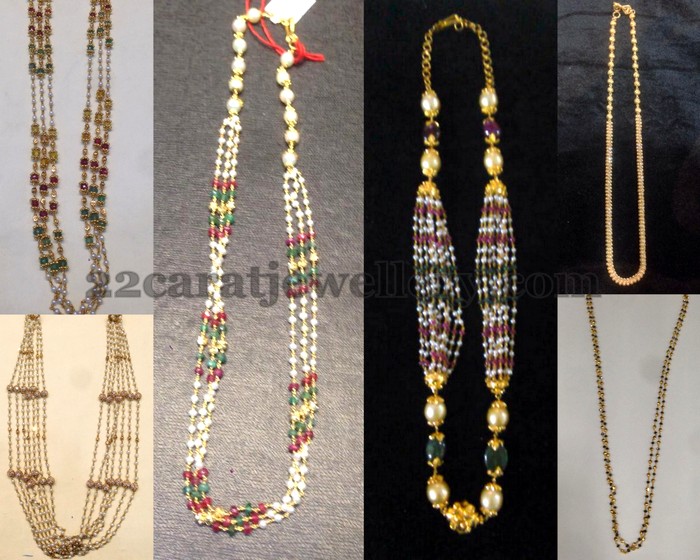 Simple Beads Chains Gallery Jewellery Designs
