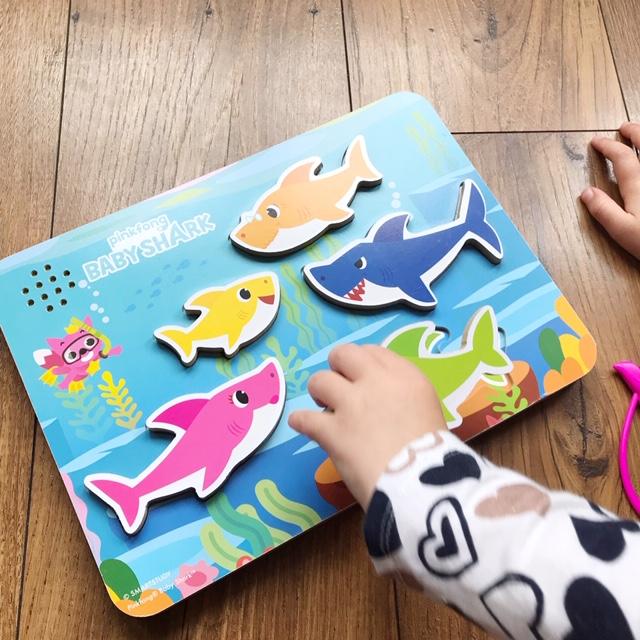 The Breastest News: Review & Giveaway: Baby Shark Wooden Sound Puzzle & Let's  Go Hunt Fishing Game