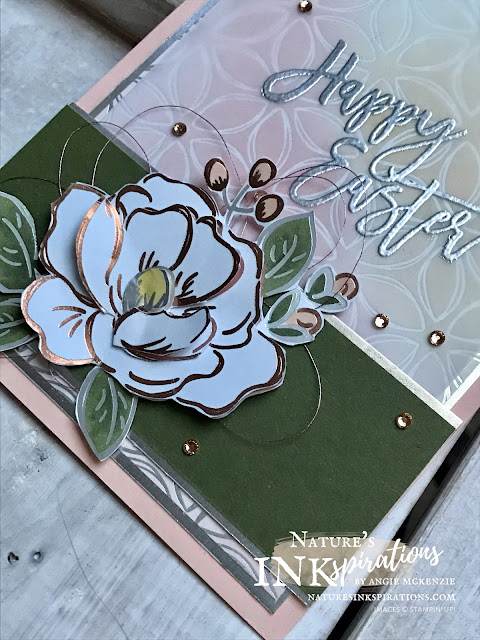 By Angie McKenzie for Ink and Inspiration Blog Hop; Click READ or VISIT to go to my blog for details! Featuring the Flowering Foils Specialty Designer Series Paper from SAB 2nd Release and the Easter Promise stamp set from the January-June 2020 Mini Catalog; #paintedlabelsdies #easterpromisestampset #coloringwithblendsmarkers #inkblending #fussycutting #floweringfoilsspecialtydsp #SAB2ndrelease #bloghops #inkandinspirationbloghop #stampinup #cardtechniques #naturesinkspirations #stampinupcolorcoordination