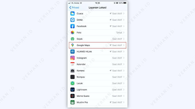 mengaktifkan layanan lokasi google maps