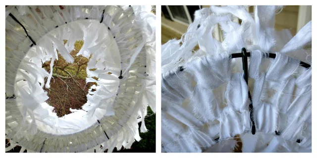 Muslin rag wreath, by Down to Earth Style, featured on I Love That Junk