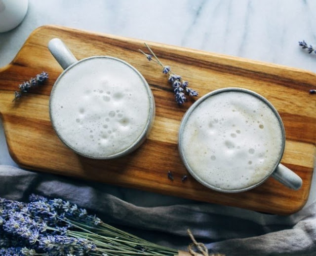 Vanilla Lavender Latte #drinks #latte