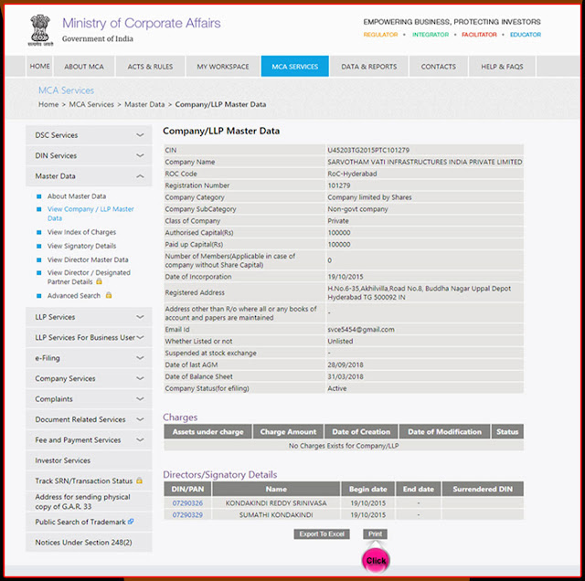 Company Registration Status